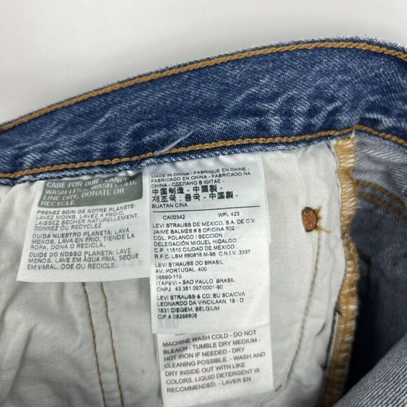Levis Premium Jeans Size 30x28 Womens Big E 501 High Rise Skinny Leg Button Fly - Picture 9 of 11